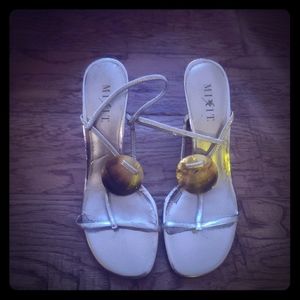 Sexy Gold Shell Strappy Heel Sandals